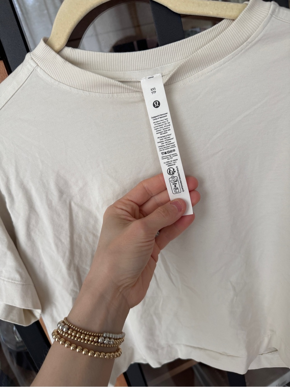 Lululemon All Yours Organic Cotton Cropped T-Shirt tee Light Ivory crewneck top - Picture 2 of 7